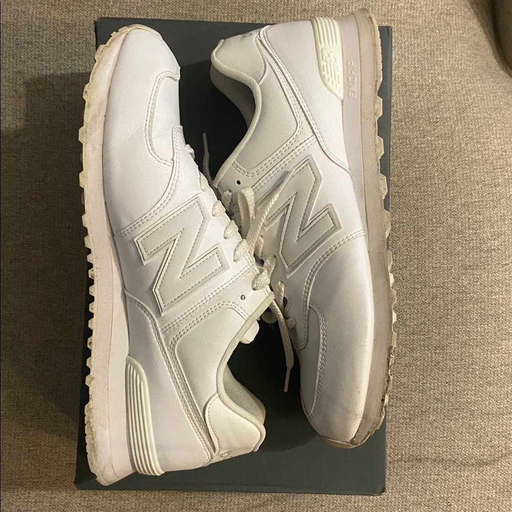 New Balance white leather ML574SNA Sneakers Size 13D